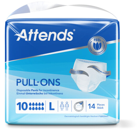 Attends Pull-Ons 10 buksebleie, Large, 14 stk