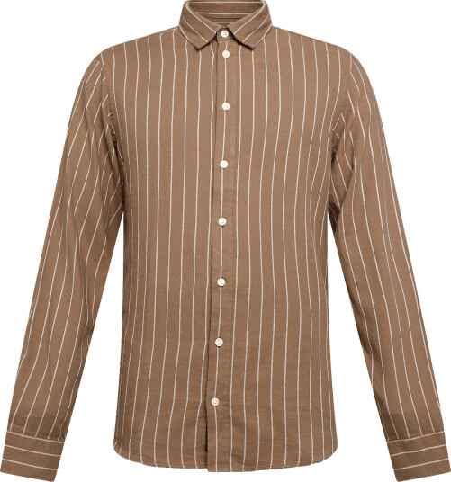 Casual Friday Cfanton Ls Bd 0159 Striped Shirt   Brown   M
