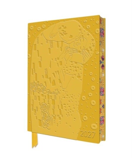 Gustav Klimt: The Kiss 2027 Artisan Art Vegan Leather Diary Planner   Page to View with Notes