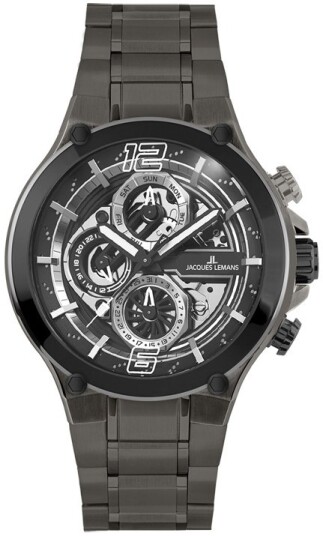 Jacques Lemans Herreklokke 1 2150F Manchester Grå/Stål Ø44 mm