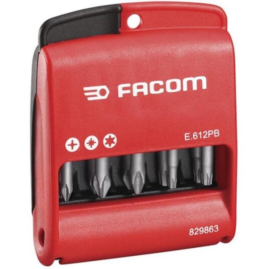 Facom E.612PB Bitssett i etui 10 stk sekskant Maskintilbehør & forbruk
