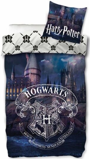 Licens Harry Potter sengetøy - 150x210 cm - Harry Potter - Hogwarts mystery - 2 i 1 design - 100% bomull