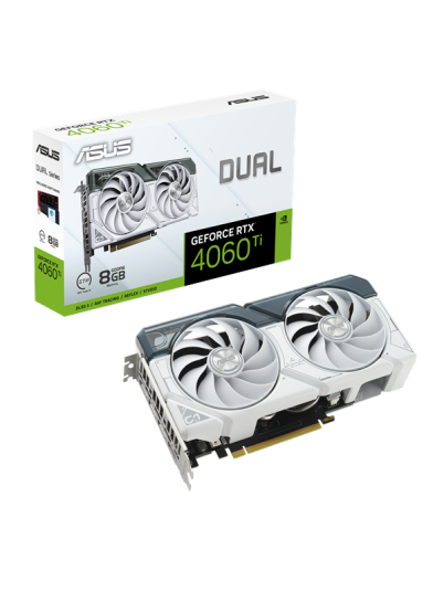 ASUS GeForce RTX 4060 Ti DUAL White 8GB GDDR6 - 8GB GDDR6 RAM - Grafikkort