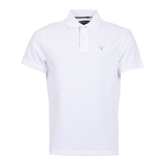 Barbour Men's Tartan Pique Polo White S, White