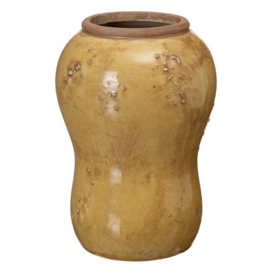 Bigbuy Home Vase 14,5 X 14,5 X 21,5 Cm Keramikk Sennep
