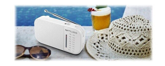 Muse M-025 RW Analog FM/MW Radio i Hvit med Teleskopisk Antenne Muse M-025 RW Analog FM/MW Radio i Hvit med Teleskopisk Antenne