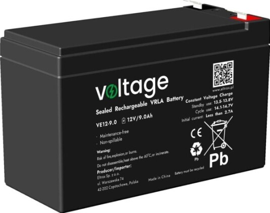 Voltage AGM Batteri 12V 9Ah VE12 9.0 Voltage AGM Batteri 12V 9Ah VE12 9.0