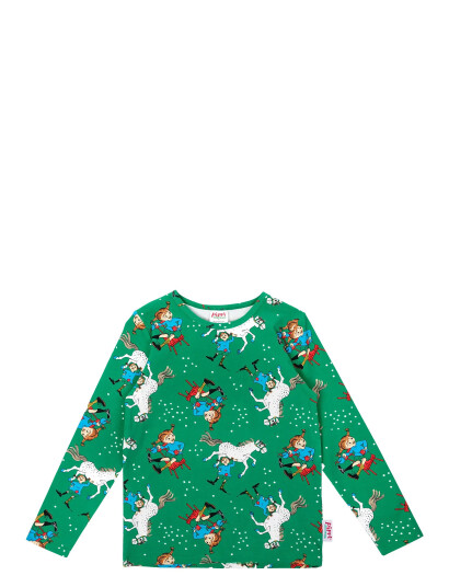 Pippi Langstrømpe Självsäker Tröja Green 122 Pippi Langstrømpe Självsäker Tröja Green 122