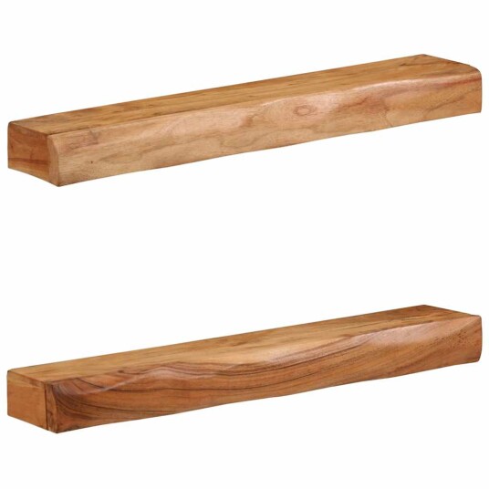 Vegghyller 2 stk 80x17x8 cm heltre akasie