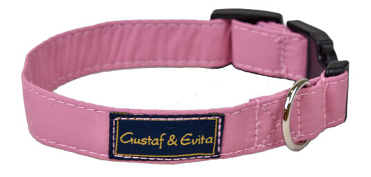 Justerbart hundehalsbånd i gammelrosa 20 cm