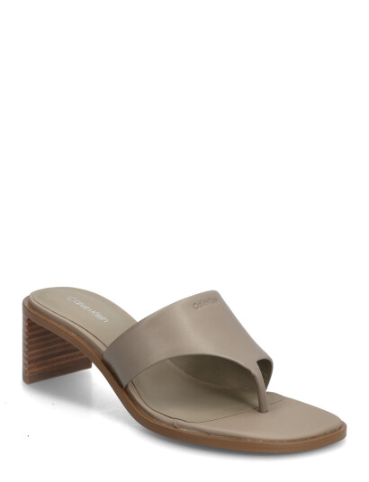 Calvin Klein Block Heel Sndl Thong Lth Beige 41