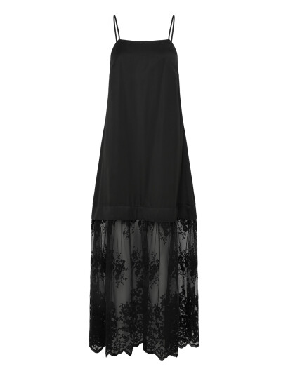 ROUGE EDIT Rouviolet S/L Maxi Dress/Pf Black 42 ROUGE EDIT Rouviolet S/L Maxi Dress/Pf Black 42