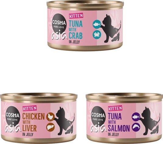 Cosma Våtfôr Asia Kitten In Jelly Mixpakke 6 X 85 G Cosma Våtfôr Asia Kitten In Jelly Mixpakke 6 X 85 G