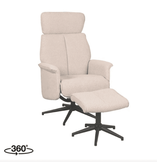 Trend Collection Recliner Verdal med Puff Natural Trend Collection Recliner Verdal med Puff Natural