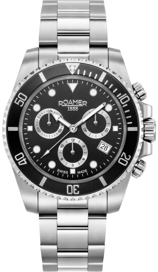 Roamer Monza Herreklokke 851837 41 55 20 Deep Sea 100 Sort/Stål Ø41