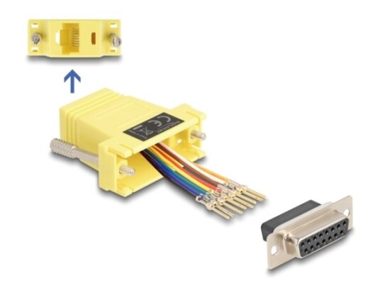 Delock D-Sub 15 Pins Sokkel Til Rj45 Sokkel Monteringssett Gul