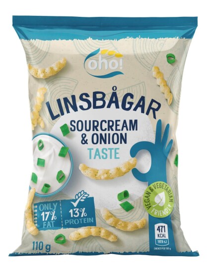 Oho! Linsbågar Sourcream & Onion 110g Oho! Linsbågar Sourcream & Onion 110g