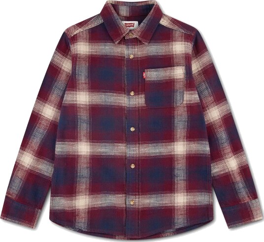 Levi"s LVB Shadow Plaid Flanellsskjorte Tawny Port 128