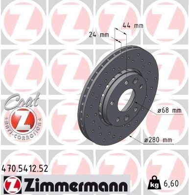 ZIMMERMANN 470.5412.52 Bremseskive ZIMMERMANN 470.5412.52 Bremseskive