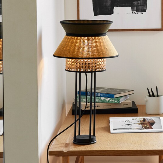 MARKET SET Singapour DBL bordlampe khaki/curry   Stue 56 Flerfarget