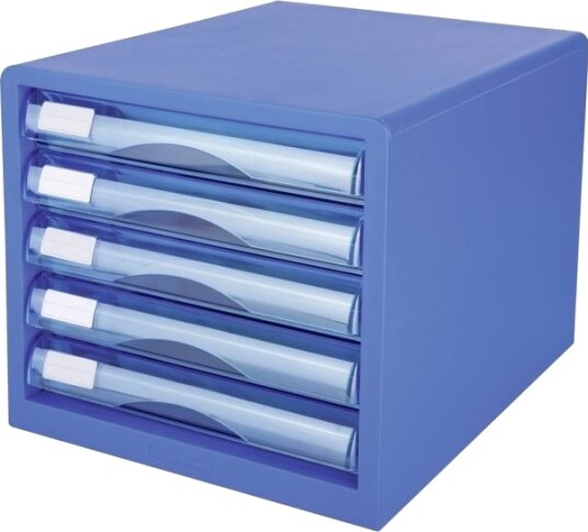 Deli Skuffeboks 5 Skuffer 27,5X34x26 Cm Blå D360235 Deli Skuffeboks 5 Skuffer 27,5X34x26 Cm Blå D360235