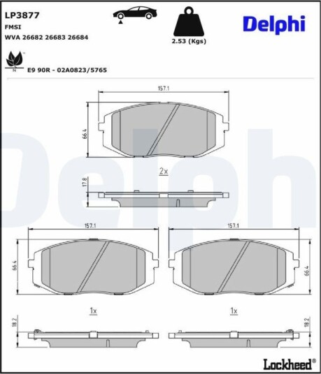 DELPHI LP3877 Bremseklosser