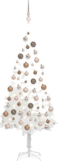 vidaXL Kunstig juletre med LED og kulesett 150 cm hvit