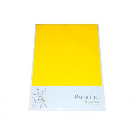 Paper Line Fantasikartong gul A4 180g 10 stk Paper Line Fantasikartong gul A4 180g 10 stk