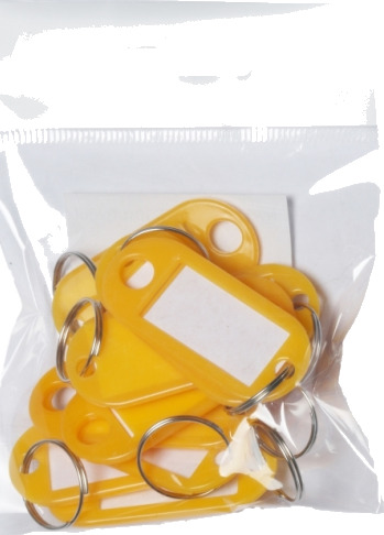 Nøgleskilte Bnt 50X23 Etiketmål Lxb: 30X15mm Plastik Gul 10 Stk.