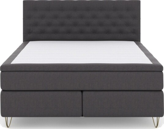 Select No 6 Kontinentalseng 180x200 F/M Memory/Pocket Mørkegrå/V formede Metallben