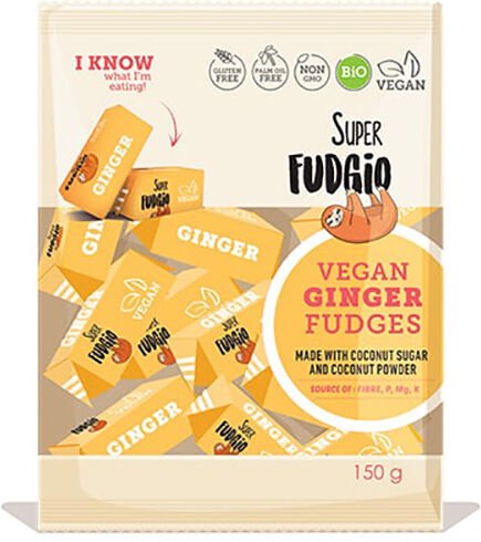Super Fudgio Karameller Med Ingefær Øko - 150 g Super Fudgio Karameller Med Ingefær Øko - 150 g