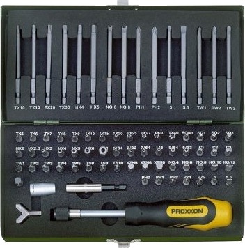 Proxxon 23107 Skrutrekkerbits Set med 70 Deler i Svart Proxxon 23107 Skrutrekkerbits Set med 70 Deler i Svart
