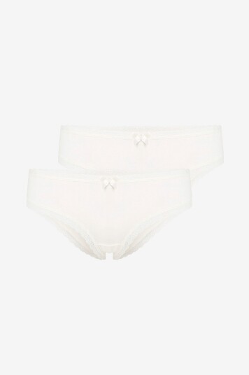Hunkemöller Truser Georgia Cotton 3 pakning Hvit