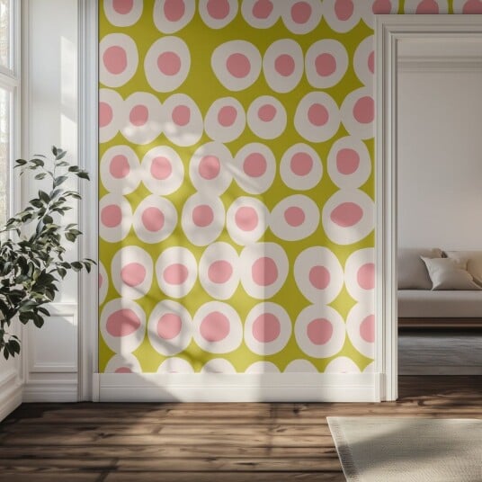 Tapet Rosa Ovalt Mønster Tapet Rosa Ovalt Mønster