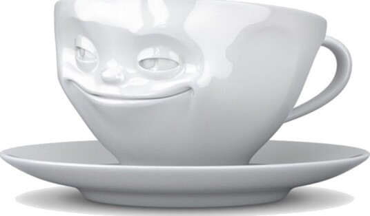 58products Kaffekopp med sk??l   200ml   Smilende fjes