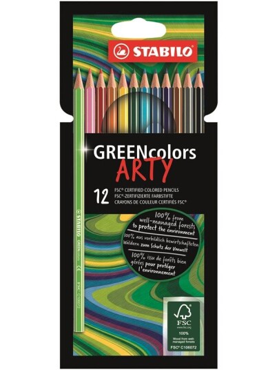 STABILO Arty GREENcolors FSC-certified colored pencil cardboard wallet of 12 pens