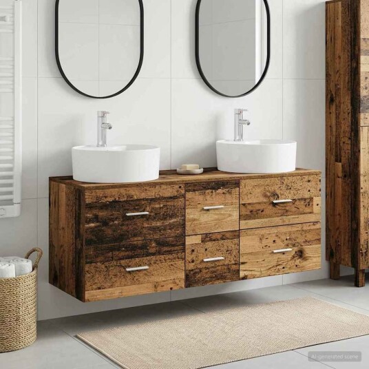 vidaXL Baderomsinnredningssett 3 stk. Gammelt tre 49,5 x 44,5 x 65 cm vidaXL Baderomsinnredningssett 3 stk. Gammelt tre 49,5 x 44,5 x 65 cm