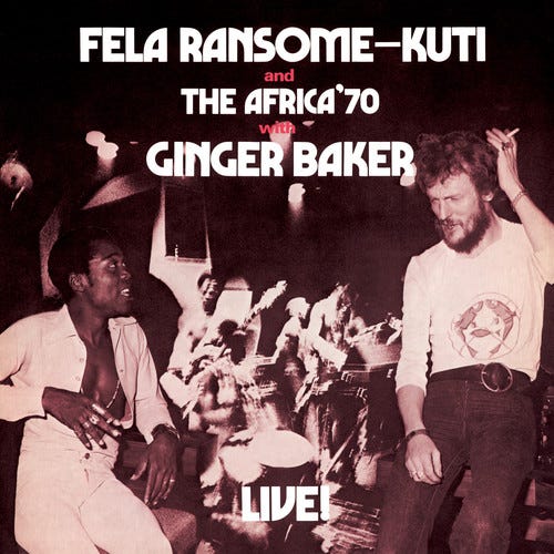Fela Kuti  Fela Live With Ginger Baker  LP/Vinyl