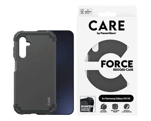 CARE by PanzerGlass Fashionable Case Black FORCE Samsung Galaxy A15 5G