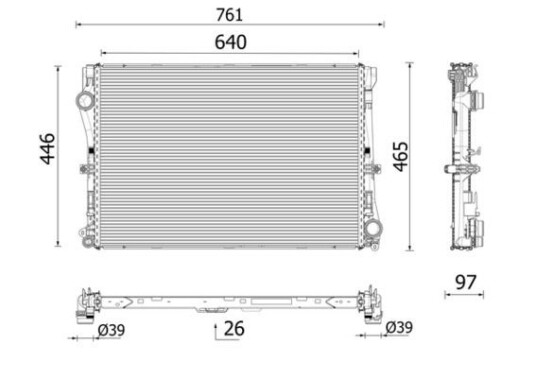 Radiator MAHLE ORIGINAL CR 2640 001P