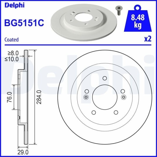 Bremseskive DELPHI BG5151C