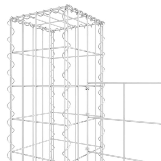 vidaXL Gabionkurv u formet med 8 stolper jern 860x20x200 cm vidaXL Gabionkurv u formet med 8 stolper jern 860x20x200 cm