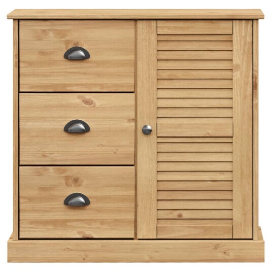 vidaXL Skjenk med skuffer VIGO 78x40x75 cm heltre furu