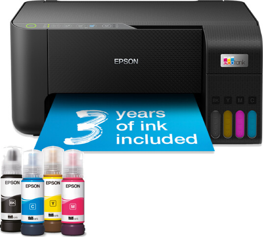 Epson EcoTank ET-2860 Multifunksjonsskriver A4 med Wi-Fi og 33 ppm Svart Epson EcoTank ET-2860 Multifunksjonsskriver A4 med Wi-Fi og 33 ppm Svart