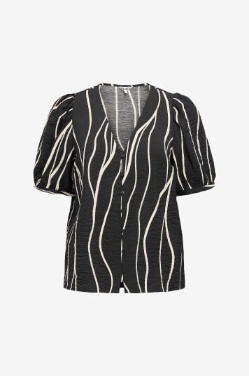Object Bluse objJacira S/S V neck Top Svart