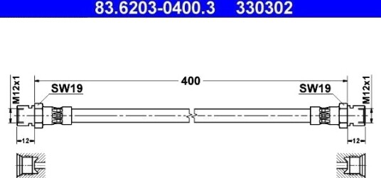 ATE 83.6203 0400.3 Bremseslange