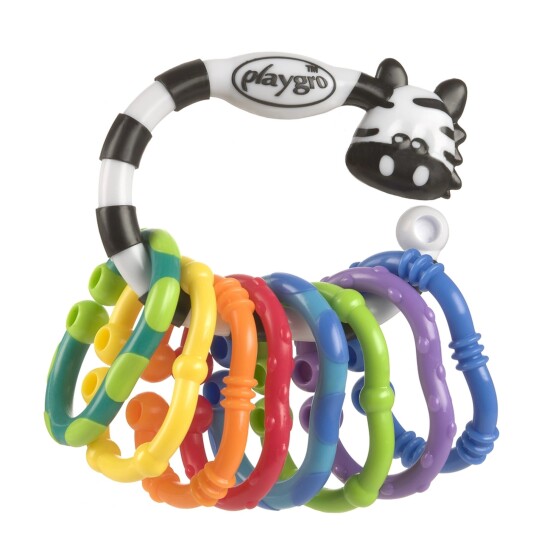 playgro Beißring rattle chain Zebra 9 stk.