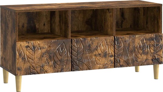 TV skap 102 x 34,5 x 50 cm Røkt Eik Konstruert tre TV skap 102 x 34,5 x 50 cm Røkt Eik Konstruert tre