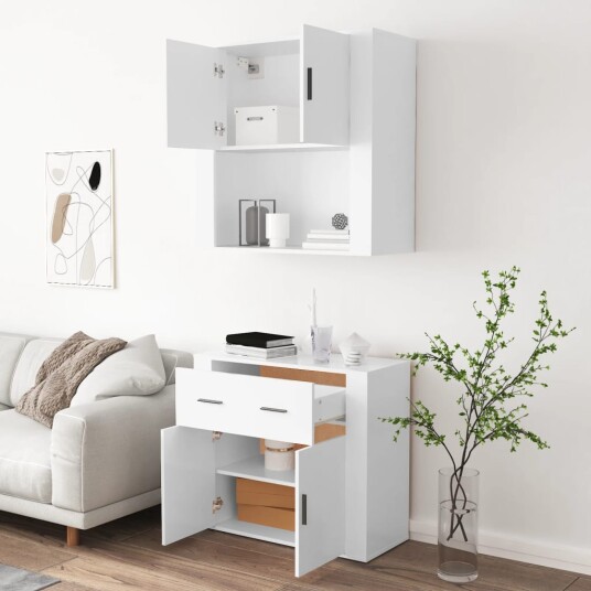 vidaXL Highboard hvit konstruert tre vidaXL Highboard hvit konstruert tre