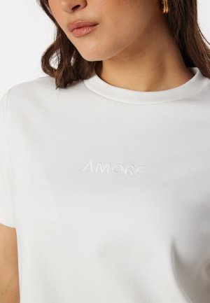 VERO MODA Vmkarma SS O-Neck emb shirt Snow White XL